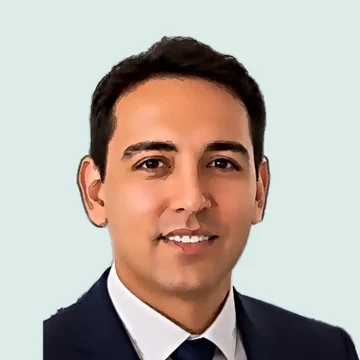 Illustrated portrait of Vahid J. Sadeghi